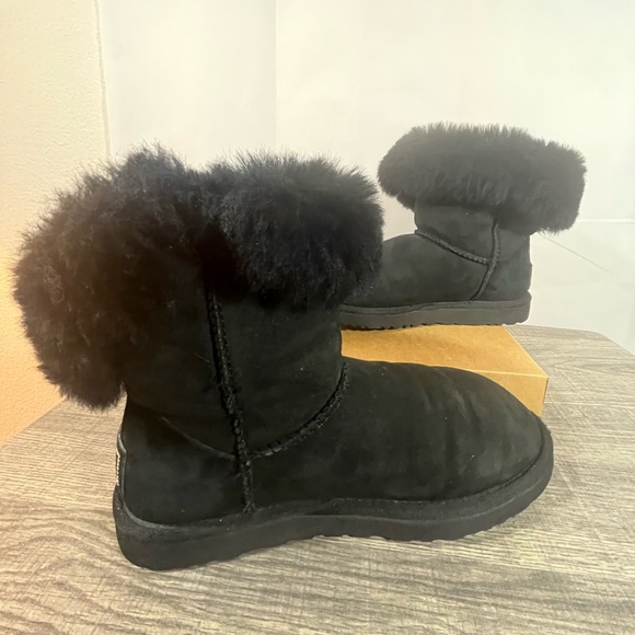 UGG Bailey Button Bling Crystal Black Boots - Picture 2 of 6